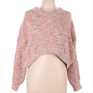 Jon & Anna Cropped Pink High Neck Long Sleeve Pullover